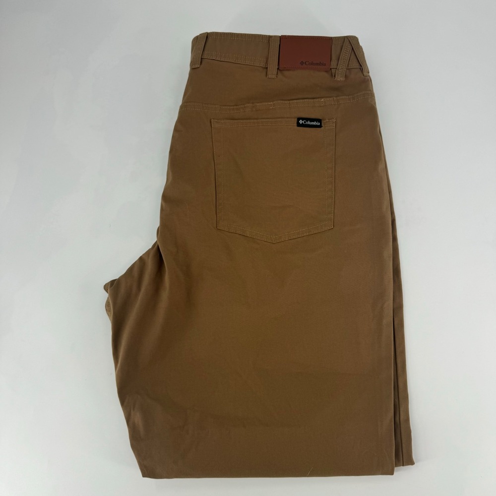 Columbia Mens Brown Canvas Outdoor Utility Hiking Pants 40x32 Straight Leg